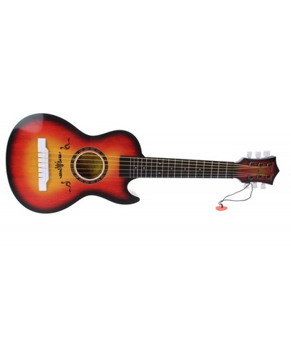 Johntoy gitaar zes snaren bruin met zwarte rand 60 cm