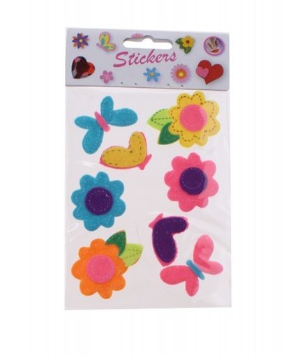 Slammer stickers vlinders en bloemen 8 stuks