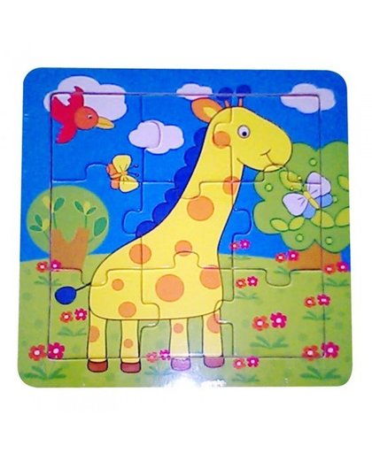 Mamamemo legpuzzel giraffe hout 9 stukken 15 x 15 cm