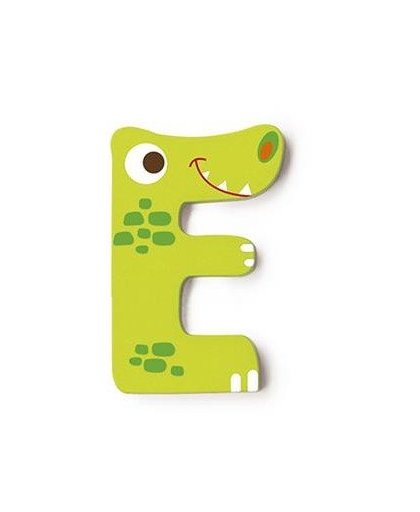 Scratch letter E krokodil groen 5.5 cm