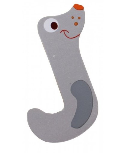 Scratch letter J zeehond grijs 5.5 cm
