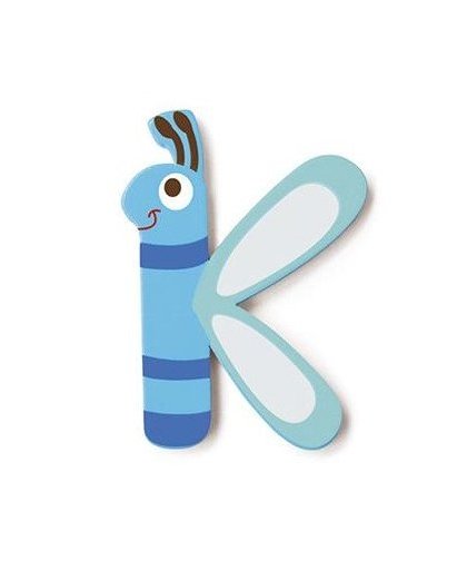 Scratch letter K vlinder blauw 5.5 cm