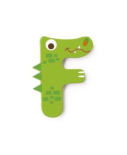 Scratch letter F krokodil groen 5.5 cm