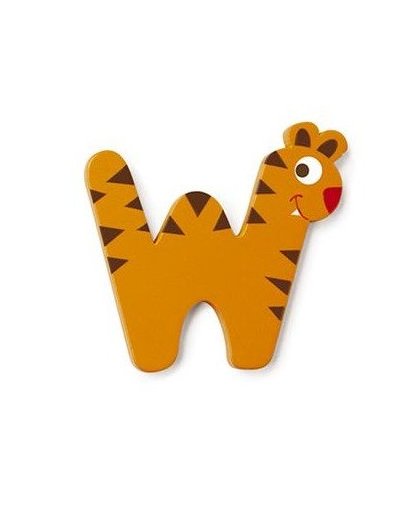 Scratch letter W tijger oranje 5.5 cm