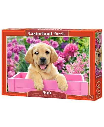 Castorland legpuzzel Labrador Puppy in pink box 500 stukjes