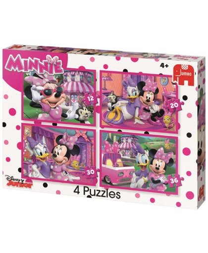 Jumbo Jumbo legpuzzel Disney Minnie Mouse 4 puzzels 12/20/30/36 stukjes