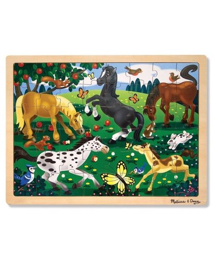 Melissa & Doug Frolicking horses houten puzzel 48 delig