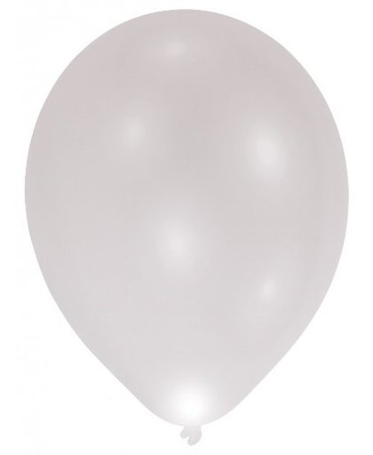 Balloominate ballonnen met led verlichting 28 cm 5 stuks zilver