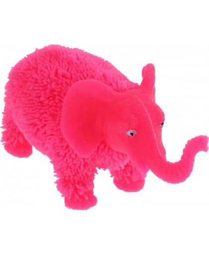 Toi Toys fluffy olifant 20 cm roze