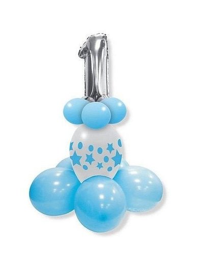 Pegaso ballonnen set jongen 11 delig blauw/wit