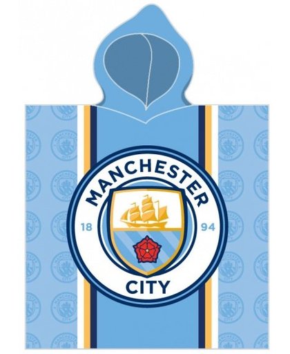 Manchester City badponcho logo 60 x 120 cm lichtblauw
