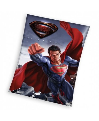 DC Comics fleece deken Superman donkerblauw 110 x 140 cm
