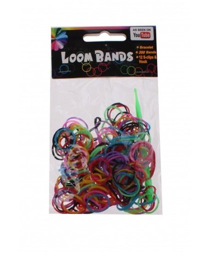 Eddy Toys Loom Bands armband maken zwart/groen/geel 213 delig