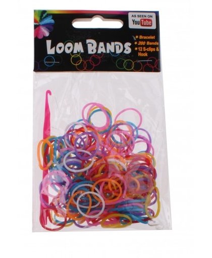 Eddy Toys Loom Bands armband maken paars/blauw/oranje 213 delig