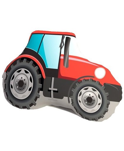 Carbotex kussen tractorvorm 40 cm pluche rood