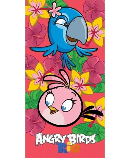 Angry Birds badlaken Rio junior roze 70 x 140 cm