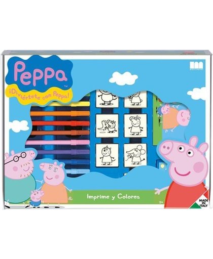 Multiprint kleurset Peppa Pig 22 delig blauw