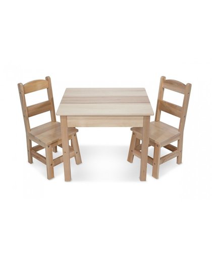Melissa & Doug houten tafel en stoelen 3 delig