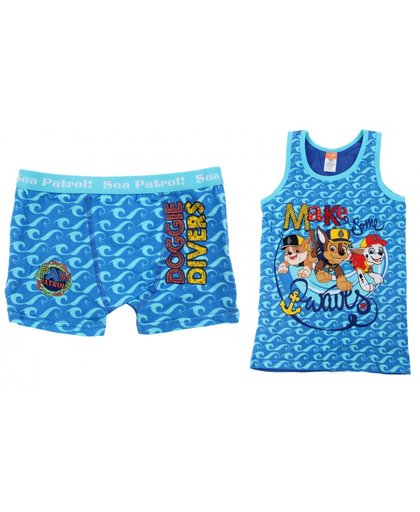 Nickelodeon ondergoed set (boxer+hemd) Paw Patrol blauw mt 116/122