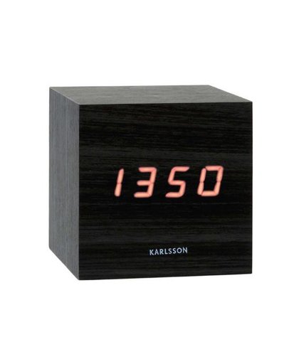 Karlsson Wekker - Mini Kubus LED Zwart - 9x9x9cm