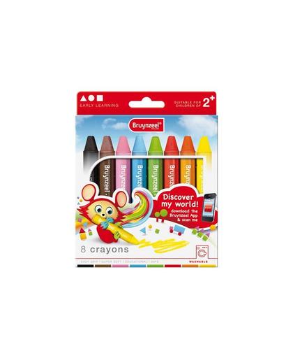 Bruynzeel 8 crayons Early LearningBruynzeel Waskrijtjes Dik 8 stuks