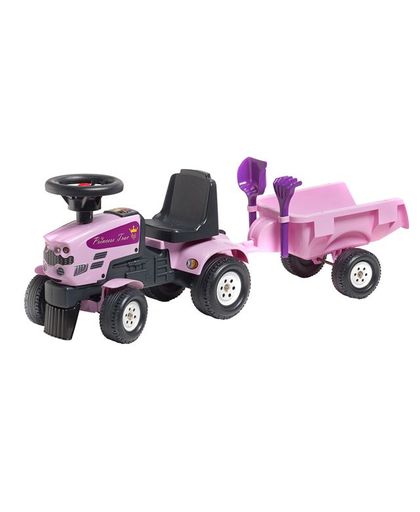 Falk Princess Tractor Pink met aanhanger 1/3