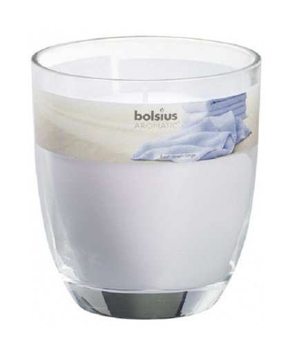 Bolsius geurkaars in glas met deksel 120/100 Fresh linen