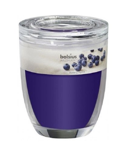 Bolsius geurkaars in Groot glas met deksel 120/100 Blueberry
