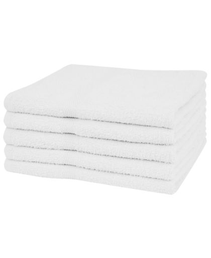vidaXL Hand Towels 5 pcs 100% Cotton 360 g/m² 50x100 cm White
