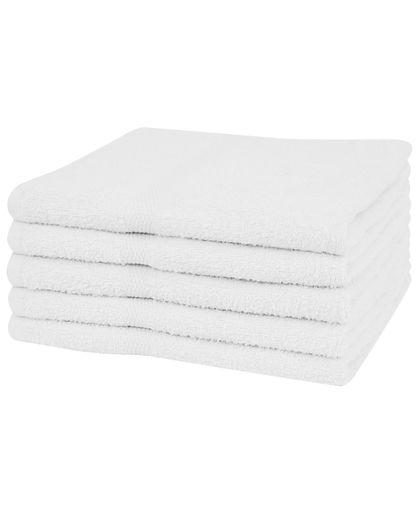 vidaXL Shower Towels 5 pcs 100% Cotton 360 g/m² 70x140 cm White