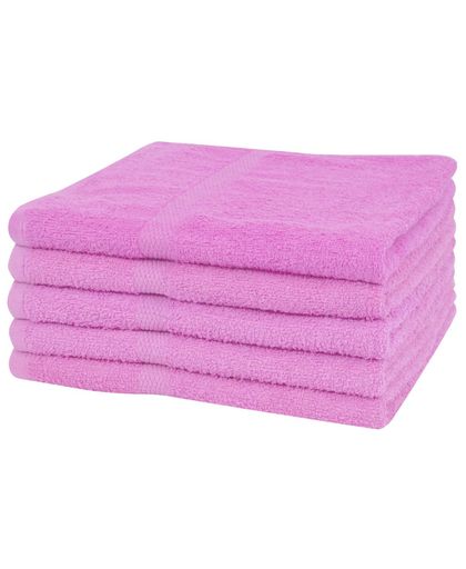 vidaXL Sauna Towels 5 pcs 100% Cotton 360 g/m² 80x200 cm Pink