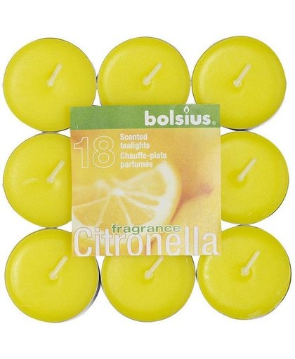 Bolsius theelicht+geur 4u pk/18 citronel