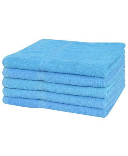 vidaXL Shower Towels 5 pcs 100% Cotton 360 g/m² 70x140 cm Blue