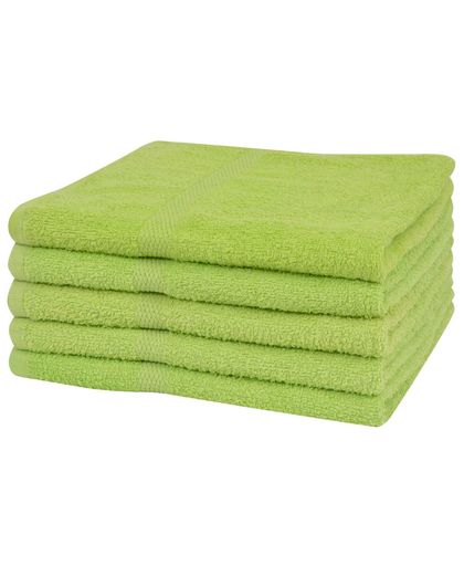 vidaXL Hand Towels 5 pcs 100% Cotton 360 g/m² 50x100 cm Green