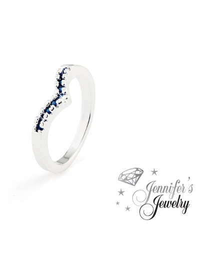Jennifer's Jewelry Ring met Azuurblauwe steentjes
