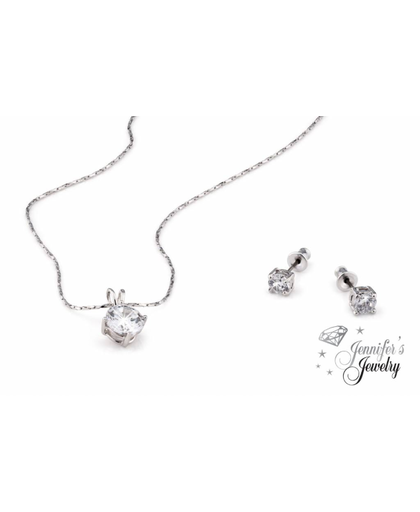 Jennifer's Jewelry Platinum plated Halsketting set