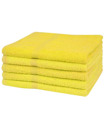 vidaXL Hand Towels 5 pcs 100% Cotton 360 g/m² 50x100 cm Yellow