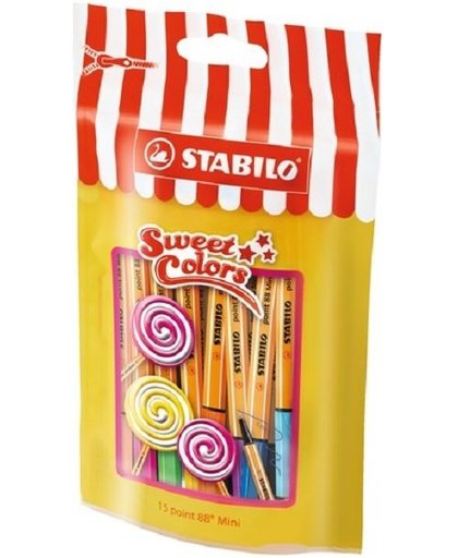 Stabilo Pen 88 Mini Sweet Colors 15 stuks