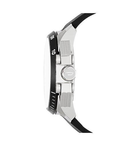 Diesel Horloge Chrono Ironside Biker staal/leder zwart 55 mm DZ4361