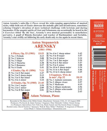 Arensky: Piano Music - 6 Pieces, Op. 53 / Etudes, Opp. 41 And 74