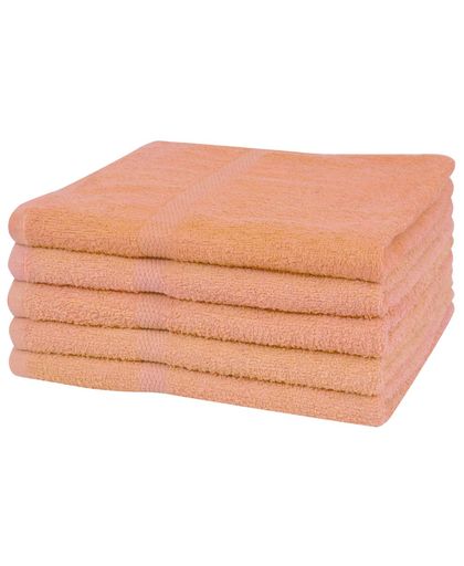 vidaXL Hand Towels 5 pcs 100% Cotton 360 g/m² 50x100 cm Peach
