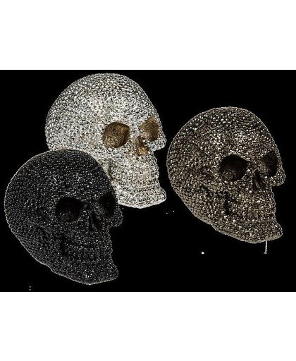 Spaarpot schedel met glazen kralen 16 cm
Verkrijgbaar in 3 verschillende kleuren