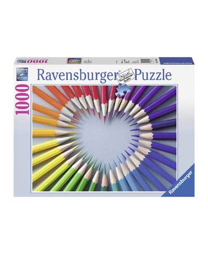 Ravensburger puzzel Hart kleurpotloden 1000 stukjes