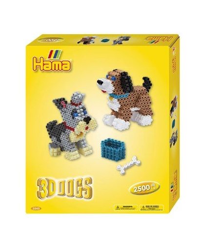 Hama strijkkralen geschenkdoos 3D honden - 2500 kralen