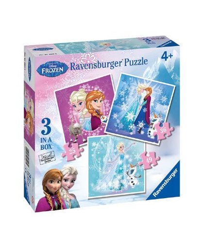 Ravensburger Disney Frozen Fever 3-in-1 puzzelset - 25 + 36 + 49 stukjes