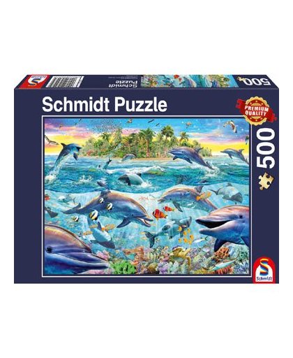 Dolfijnen familie puzzel - 500 stukjes