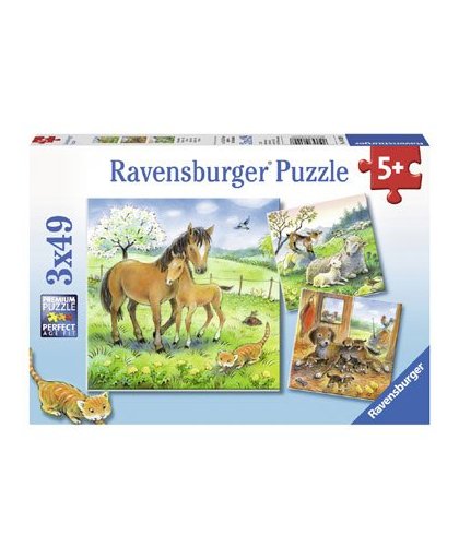 Ravensburger puzzelset knuffeltijd - 3 x 49 stukjes