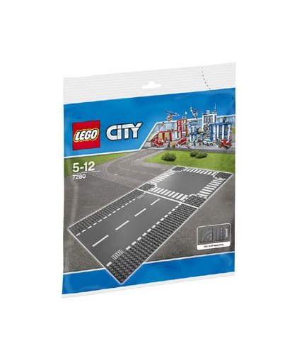 LEGO City rechte wegenplaat met kruising 7280