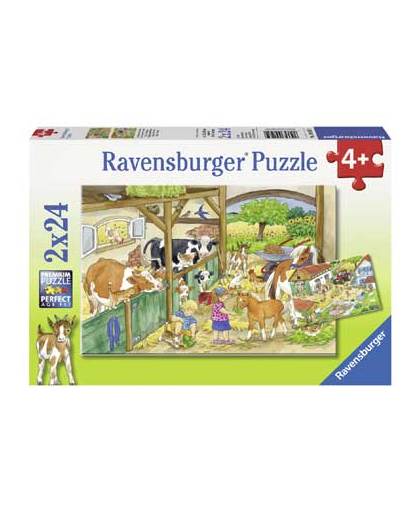 Ravensburger puzzel Vrolijk boerderijleven 2 x 24 stukjes
