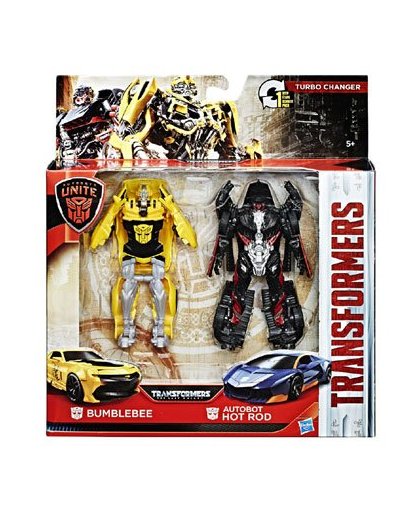 Transformers Autobots Unite Turbo Changer figuren Bumblebee + Hot Rod
